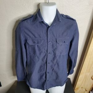 H&M Long Sleeve Button Front 2 Pocket Shirt Men Size Small